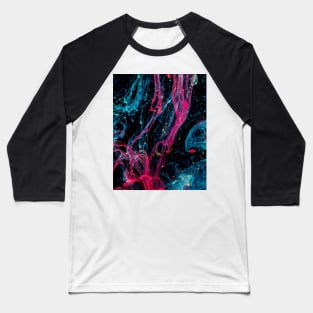 Blue and Pink Underwater Texture Baseball T-Shirt